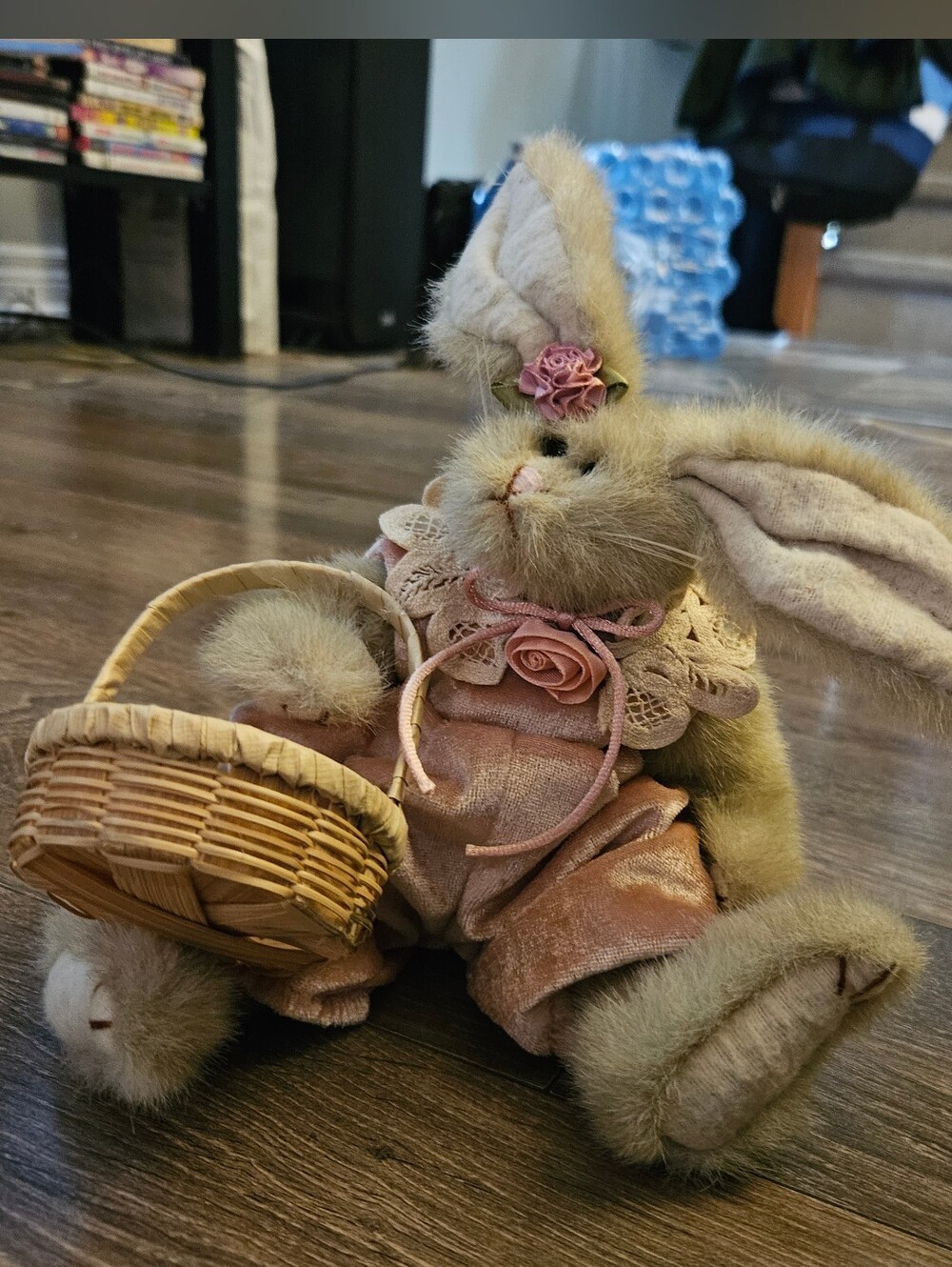 Plush Bunny with Basket - Pink Outfit